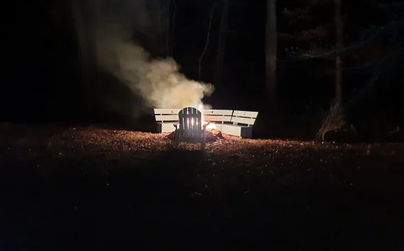 A backyard firepit.
